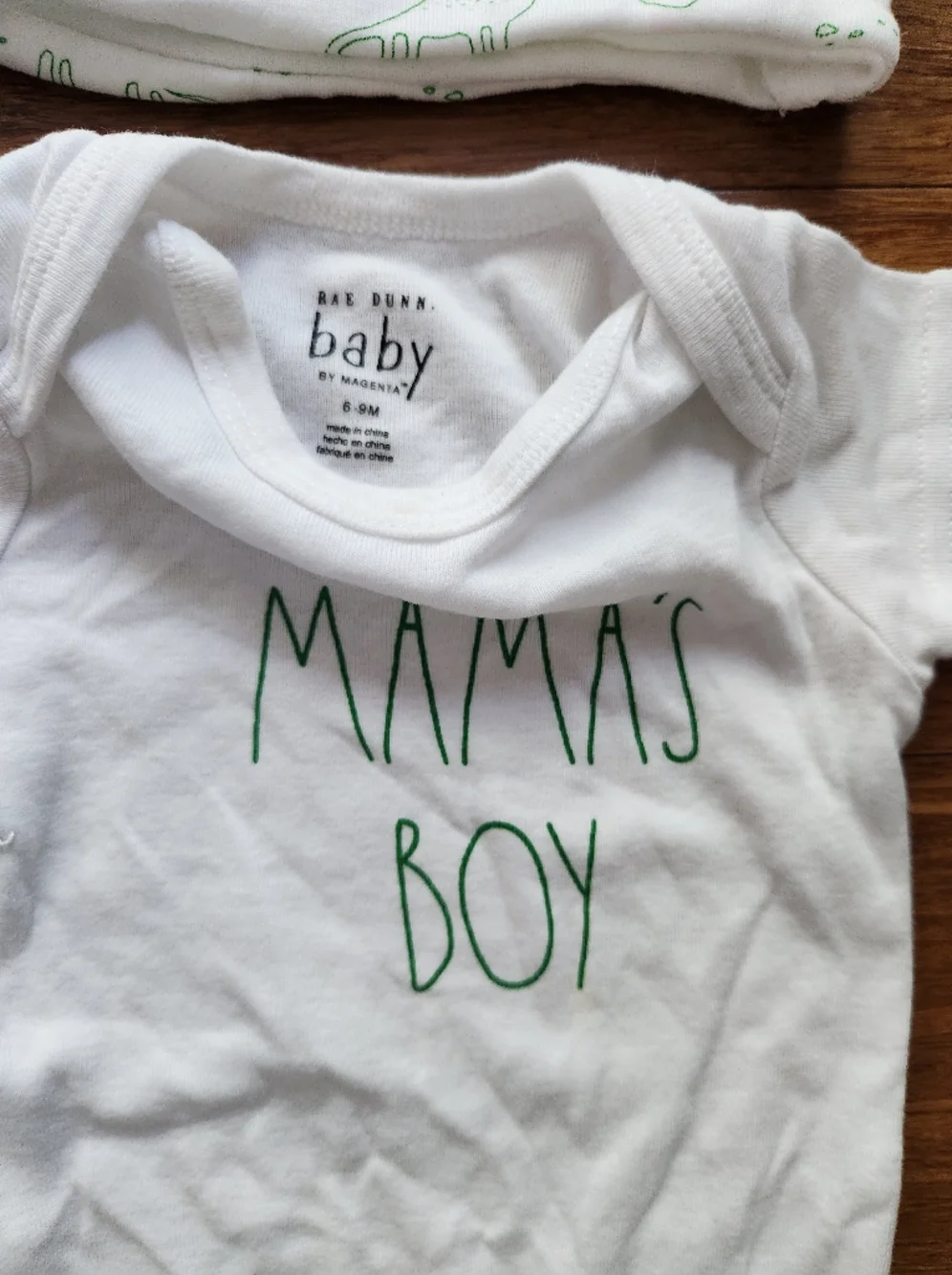 Rae Dunn Baby Boy White & Green 